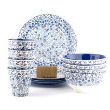 Melamine serviesset 6 delige Indigo Lace