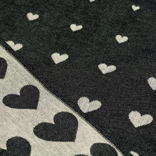 Theedoek Hearts Zwart
