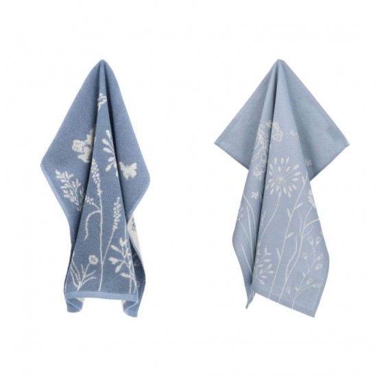 Textielset Wild Flower grijs/blauw Bunzlau Castle