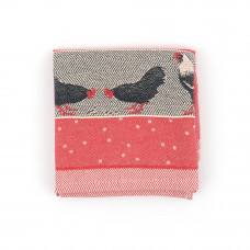 Theedoek Harmony Chickens Rood