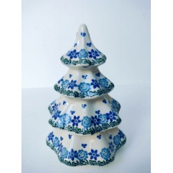 Kerstboom 20 cm  Bloem blauw Bunzlau 