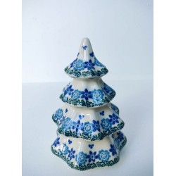 Kerstboom 17 cm  Bloem blauw Bunzlau 