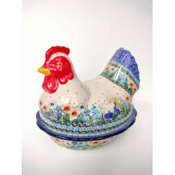 Kip Chicken Blue Valentine Bunzlau Unikat 5201