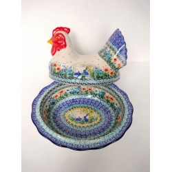 Kip Chicken Blue Valentine Bunzlau Unikat 5201