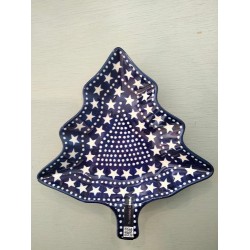 kerstboomschaal schaal Blue Stars Bunzlau castle 1926-0119