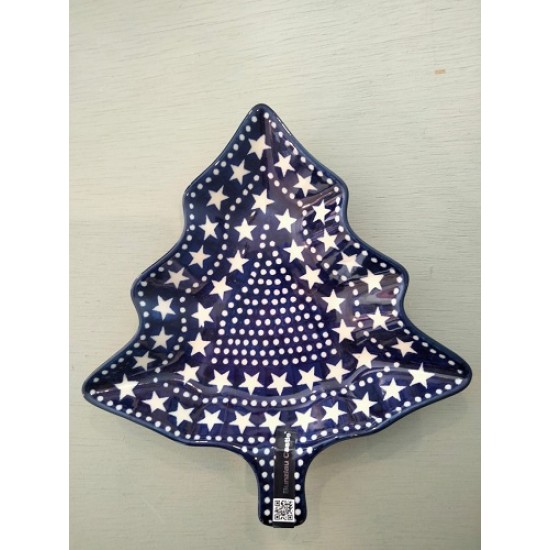 kerstboomschaal schaal Blue Stars Bunzlau castle 1926-0119