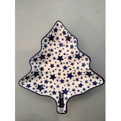 kerstboomschaal schaal White Stars Bunzlau castle 1926-0359A