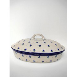 Opdekschaal met deksel Blue Berry Bunzlau A19-135