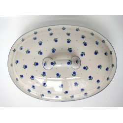 Opdekschaal met deksel Blue Berry Bunzlau A19-135