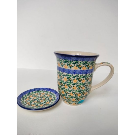 Tulip mok met theetip Bunzlau 1826-3273