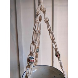 Macramé Plantenhanger met Bunzlau Castle kralen