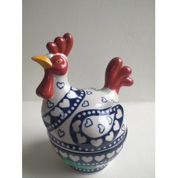 Kip Chicken Small Blue Valentine Bunzlau Castle 2361-0375E 